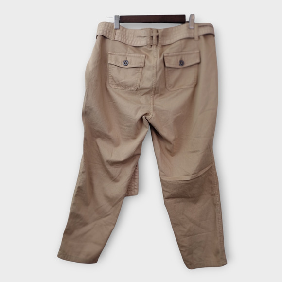Torrid Pants Women's Size 10 Khaki Beige Tan Belted Tie Front Utility Capris - Picture 2 of 9